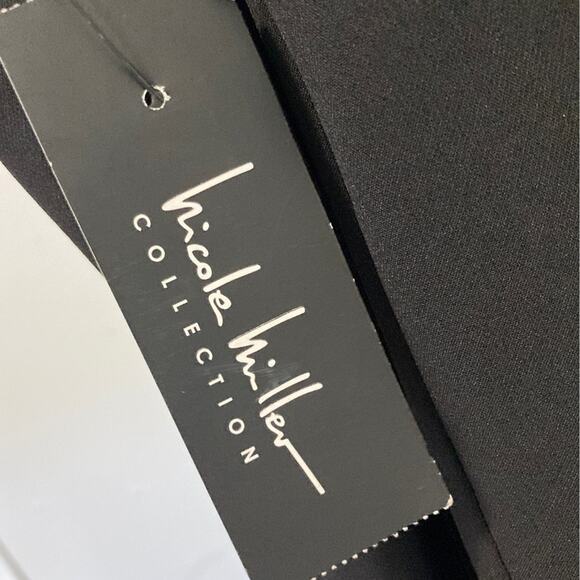 Nicole Miller Glam Maxi Dress NWT New Black Sheer Hem size S - Picture 2 of 11